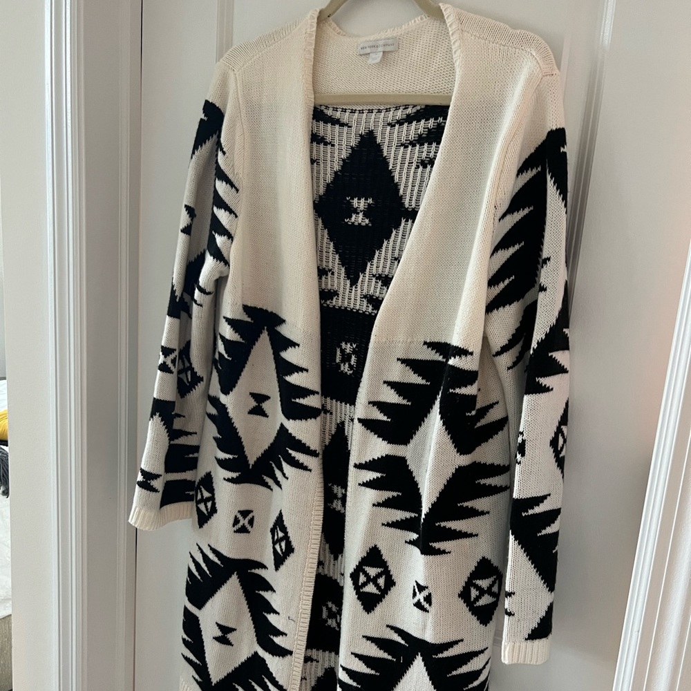 Long open cardigan